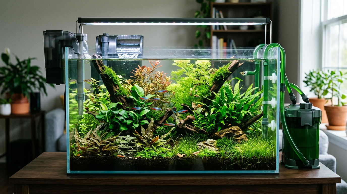 AquaClear 50 in a planted 10–20