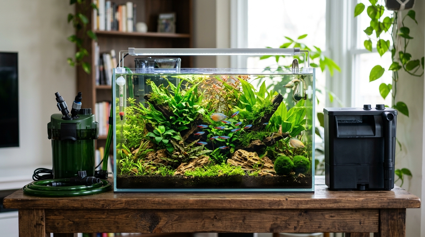 Fluval 107 vs AquaClear 50 for Planted 10–20 Gallon Tanks